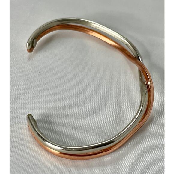 Sergio Lub "Life's Force" Magnetic Copper & Silver Signed Cuff Bracelet 6" - Picture 10 of 10